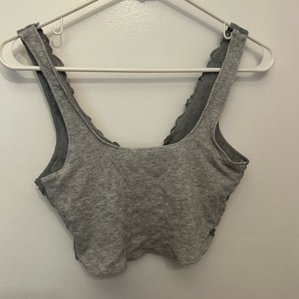 Aerie Gray Comfort Bralette with Wide Straps